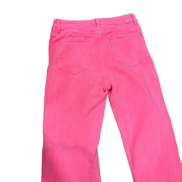 Revolve Risen Jeans Pink NEVIE NEON CORAL DISTRESSED HIGH RISE STRAIGHT LEG Jean - Picture 7 of 9
